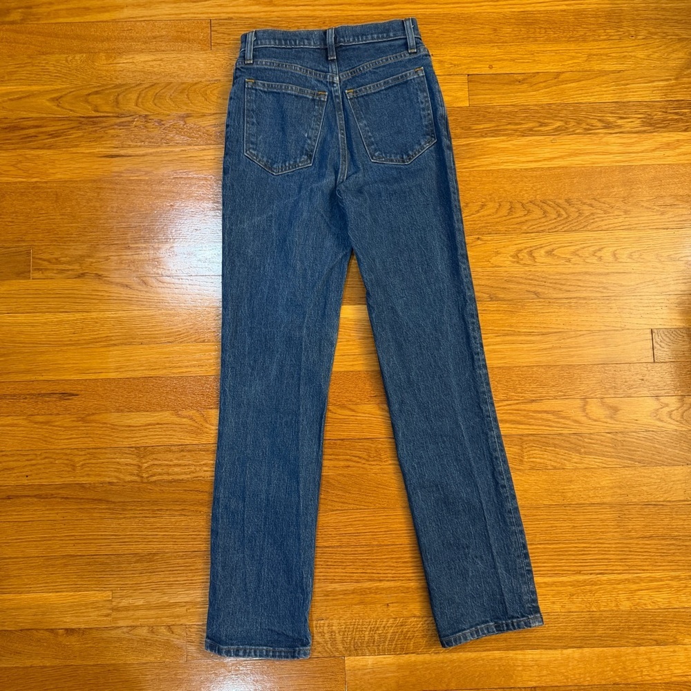 Abercrombie & Fitch Ultra High Rise 90s Straight Leg Jeans Dark Wash- Size 24/00 - Picture 6 of 7